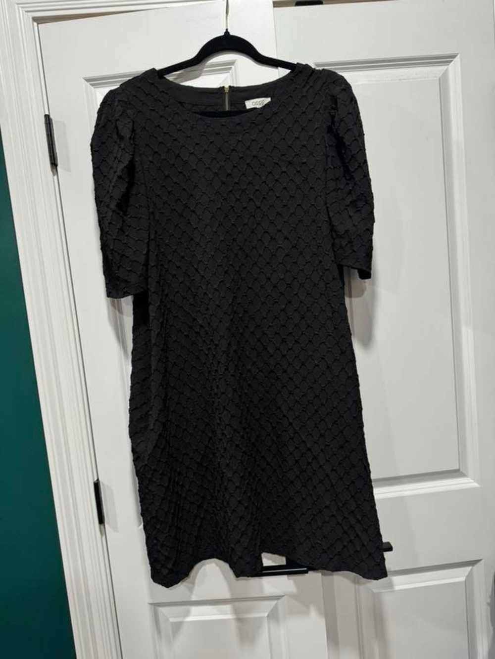 ODDY Black Textured Midi Dress